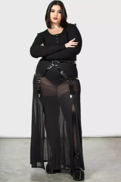 Venemous Magdelana Maxi Skirt -Kreepsville Sales sexy raver goth skirt