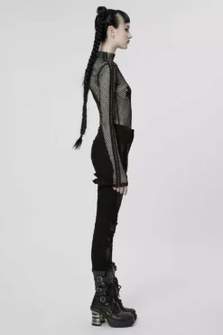 Club Creature Fishnet Top [BLACK] -Kreepsville Sales woemns punk extra small fishnet top