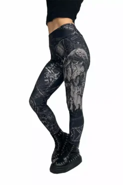 Deathcore Plague Doctor Leggings -Kreepsville Sales womens affordable goth stores