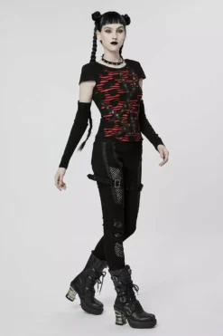 Barbie Blood Top Set [BLACK/RED] -Kreepsville Sales womens emo goth top