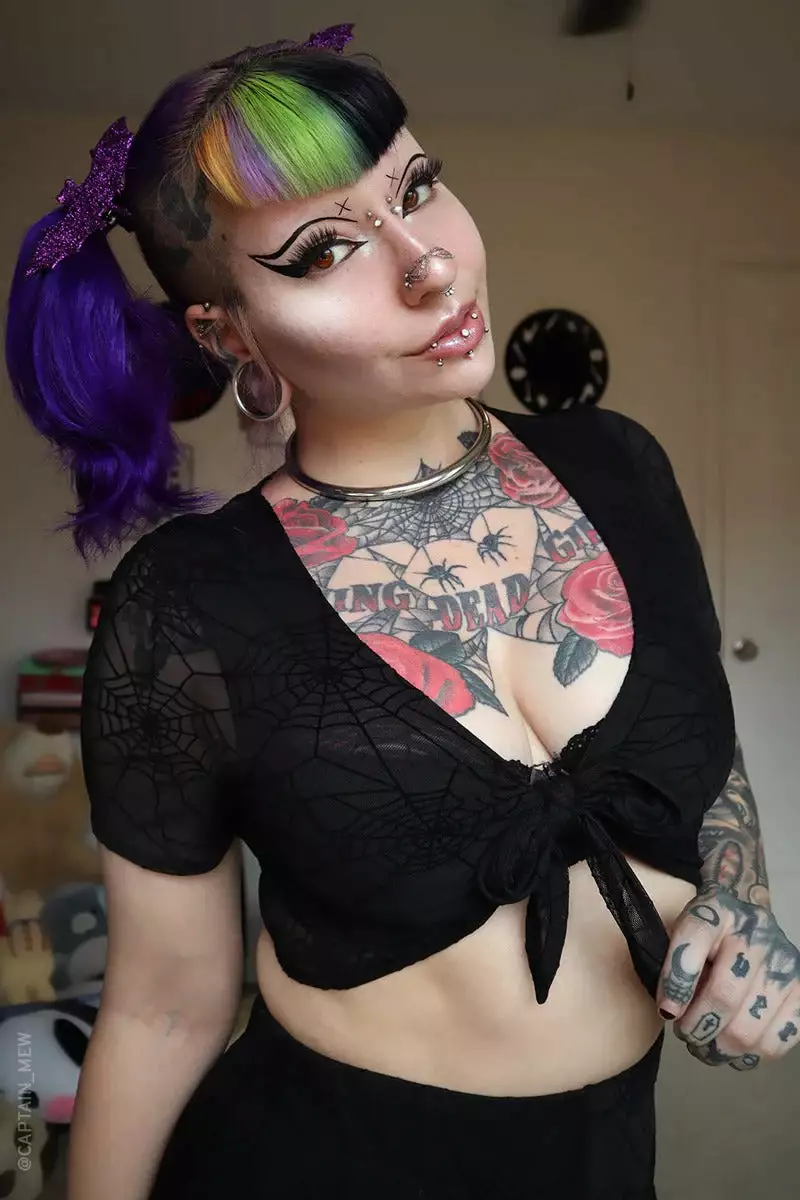 Spiderweb Mesh Front Tie Top 4 Spiderweb Mesh Front Tie Top - Image 2