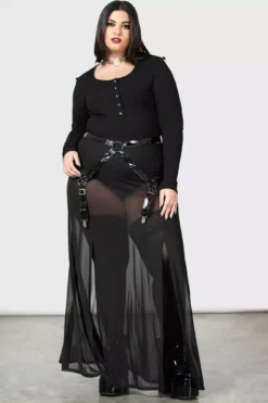 Venemous Magdelana Maxi Skirt -Kreepsville Sales womens gothic mesh skirt