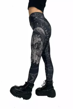 Deathcore Plague Doctor Leggings -Kreepsville Sales womens gothic raven leggings