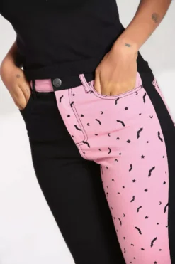 Duo Bat Jeans [PINK] -Kreepsville Sales womens spring goth pants
